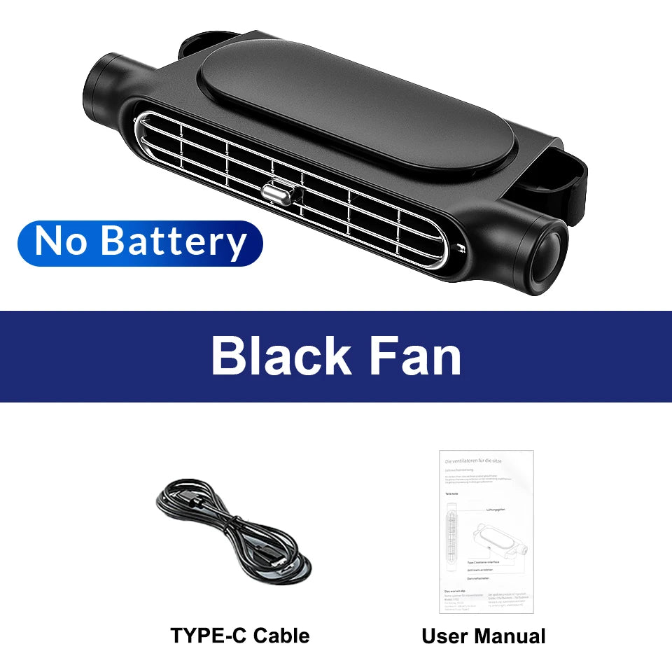 Car Seat Cooling Fan USB 3 Speed Adjustable Headrest Air Fan for Car