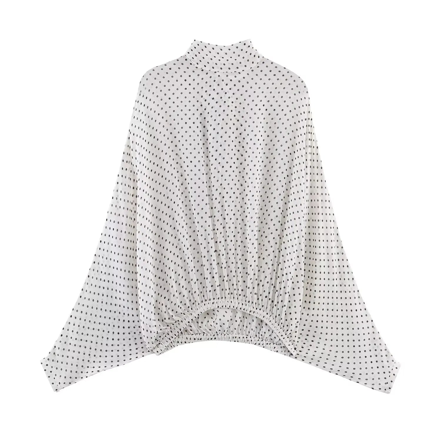 Women Polka Dot Blouse Skirt Set