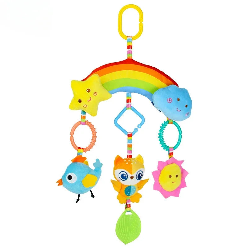 Rainbow Plush Baby Stroller Toy for 0 to 12 Months