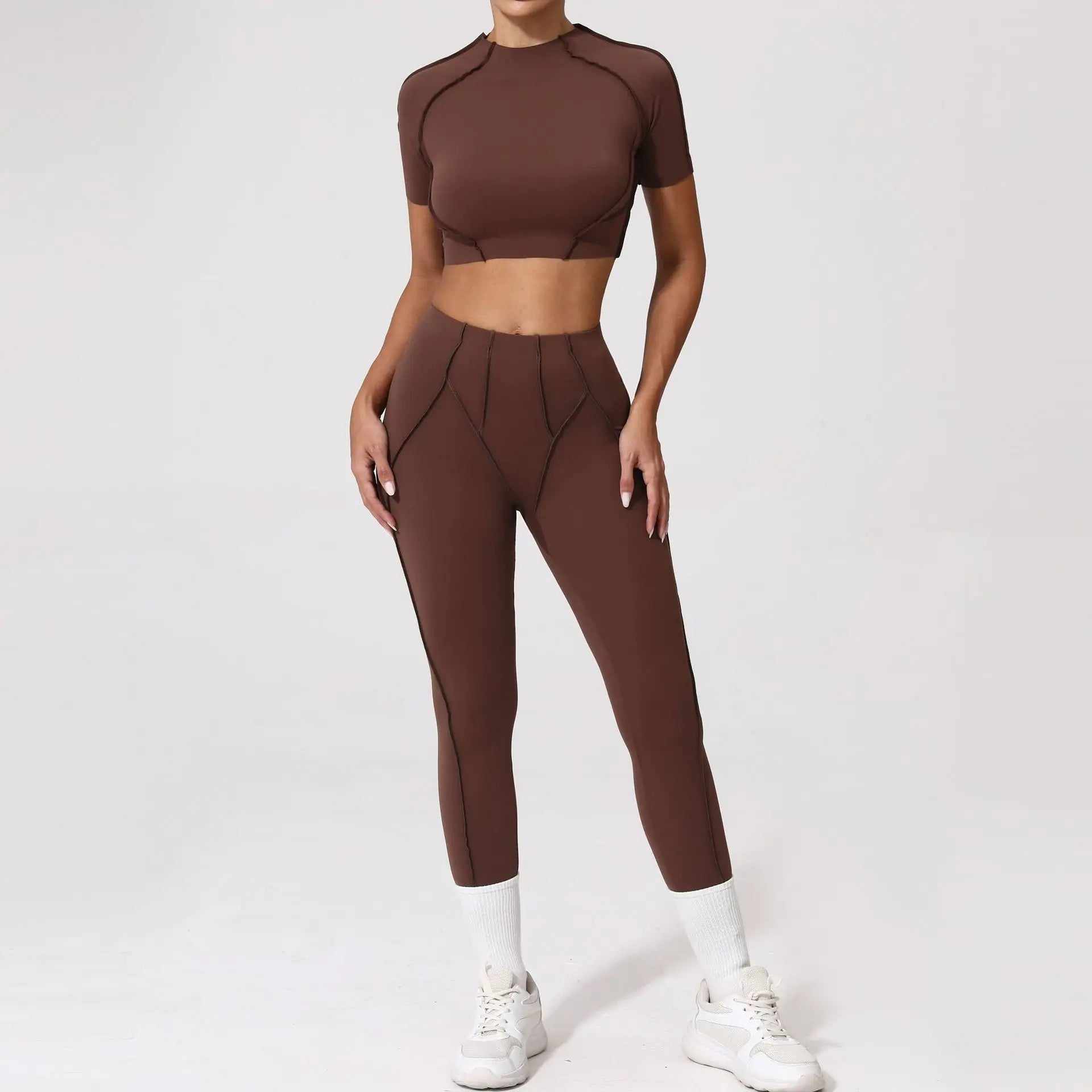Women Seamless Yoga Set High Waist Hip Lifting Gym Sports Bra & Leggings Suit