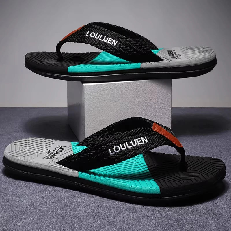 Men Flip Flops Summer Beach Sandals Breathable Anti Slip Casual Outdoor Slippers Lightweight Comfortable Thong Sandals