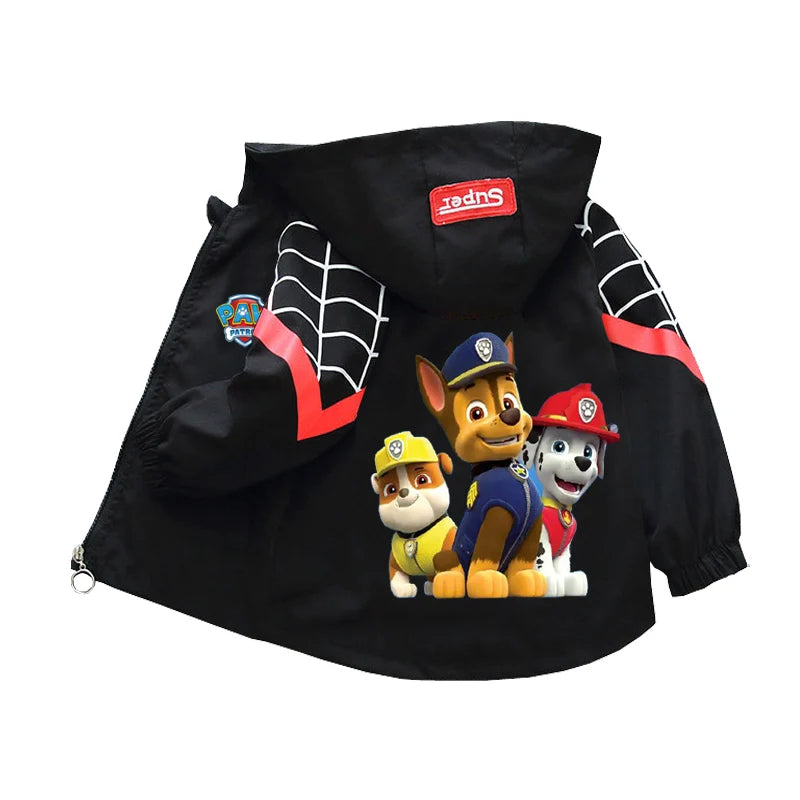 Kids Cartoon Rescue Pup Hooded Jacket Spring Autumn Sports Coat 1 to 10 Years