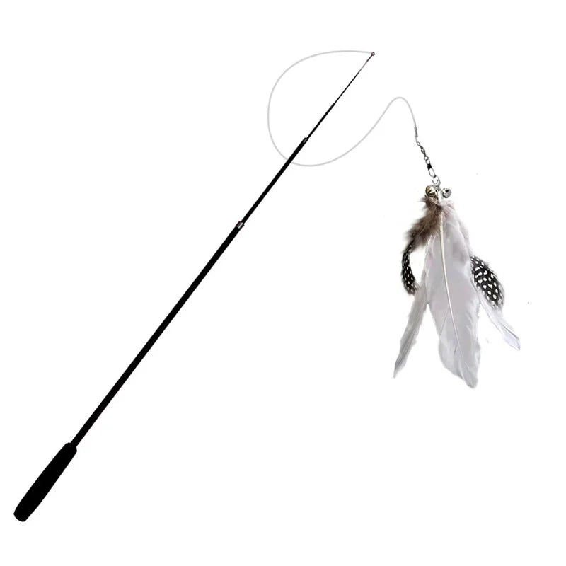 1.8m Telescopic Cat Feather Teaser Wand