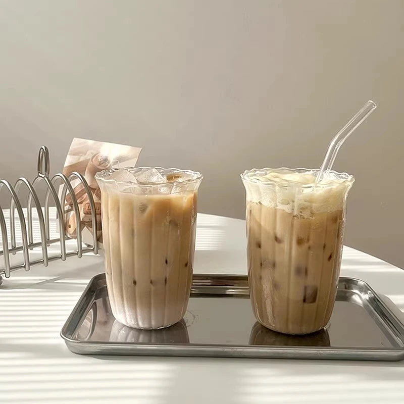 Glass Cup Transparent Mug for Coffee Milk Beer Water 1 6pcs Set