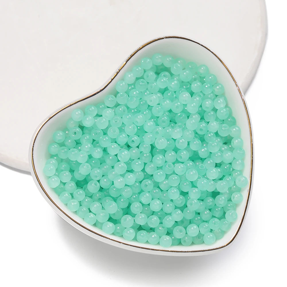 DIY Jewelry Beads Kit – Colorful Glass Round Beads for Bracelet & Necklace Making