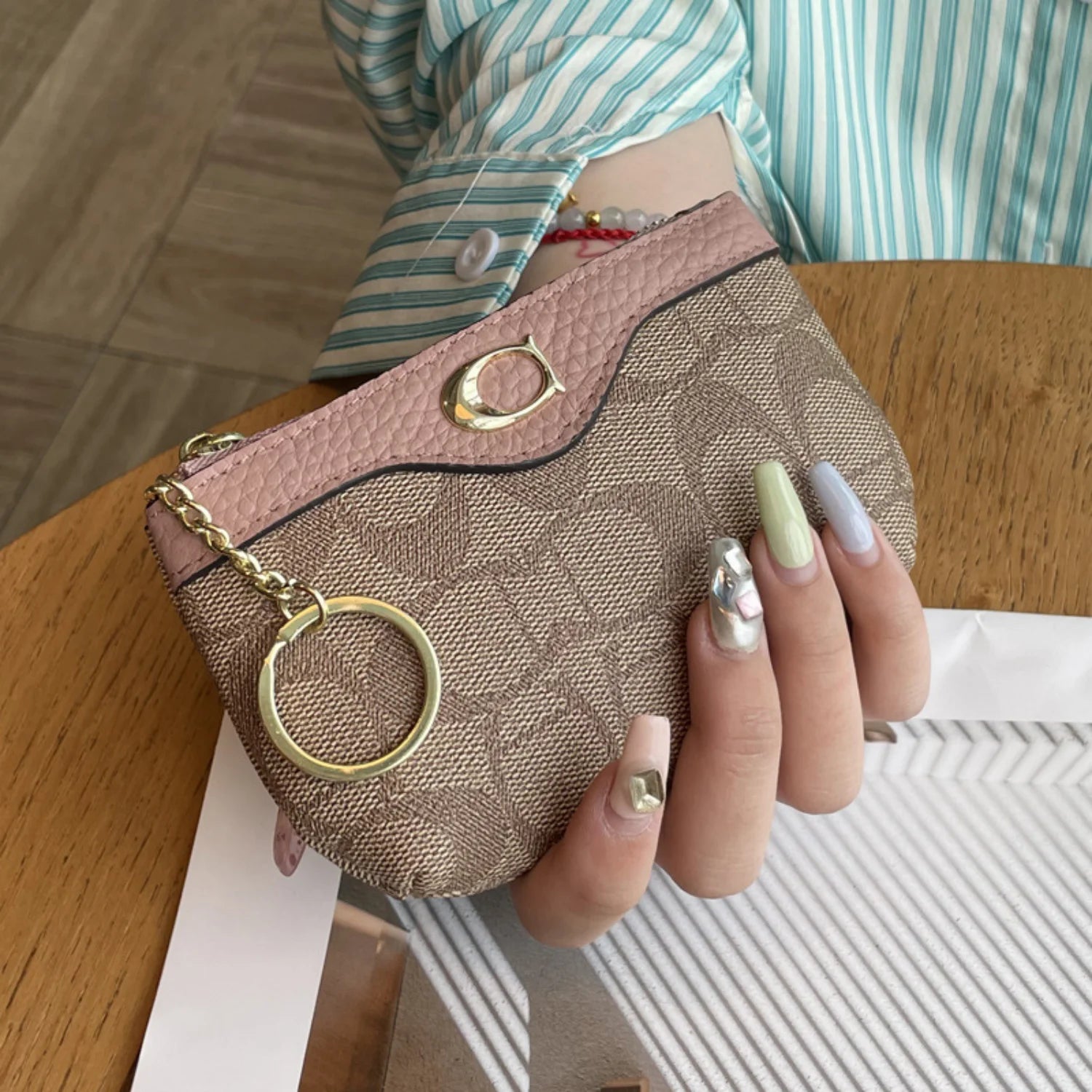 Women Mini Leather Wallet Coin Card Holder Small Storage Bag