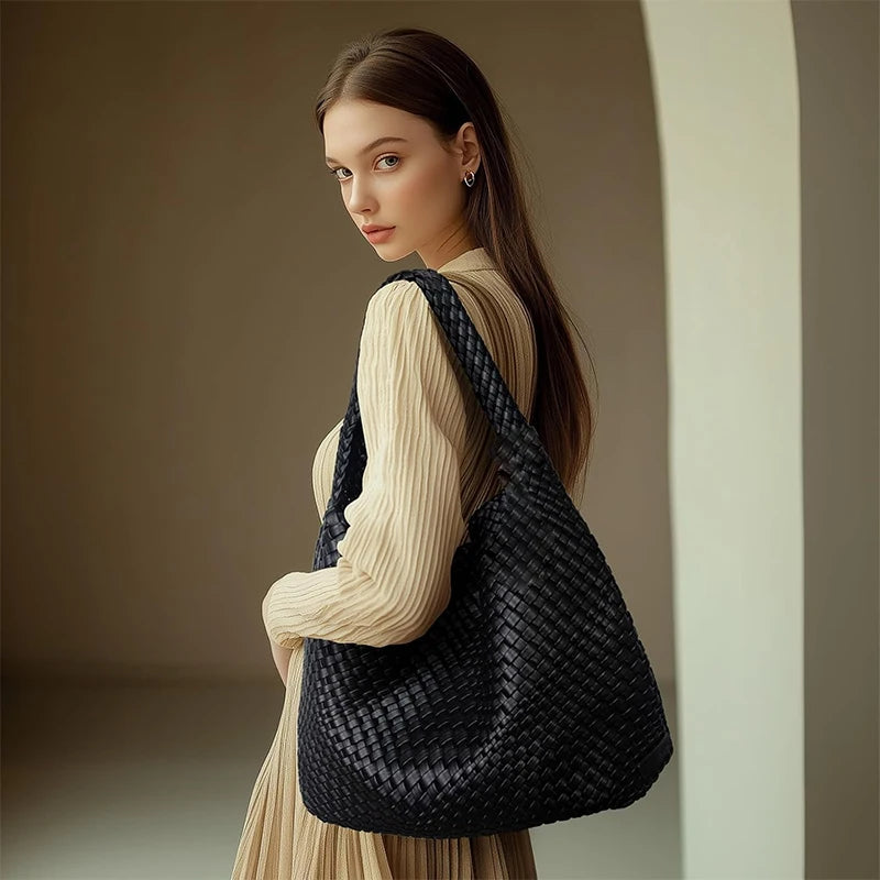 Women Tote Bag Large Capacity Soft Leather Shoulder Bag Summer Travel Shopper Tote