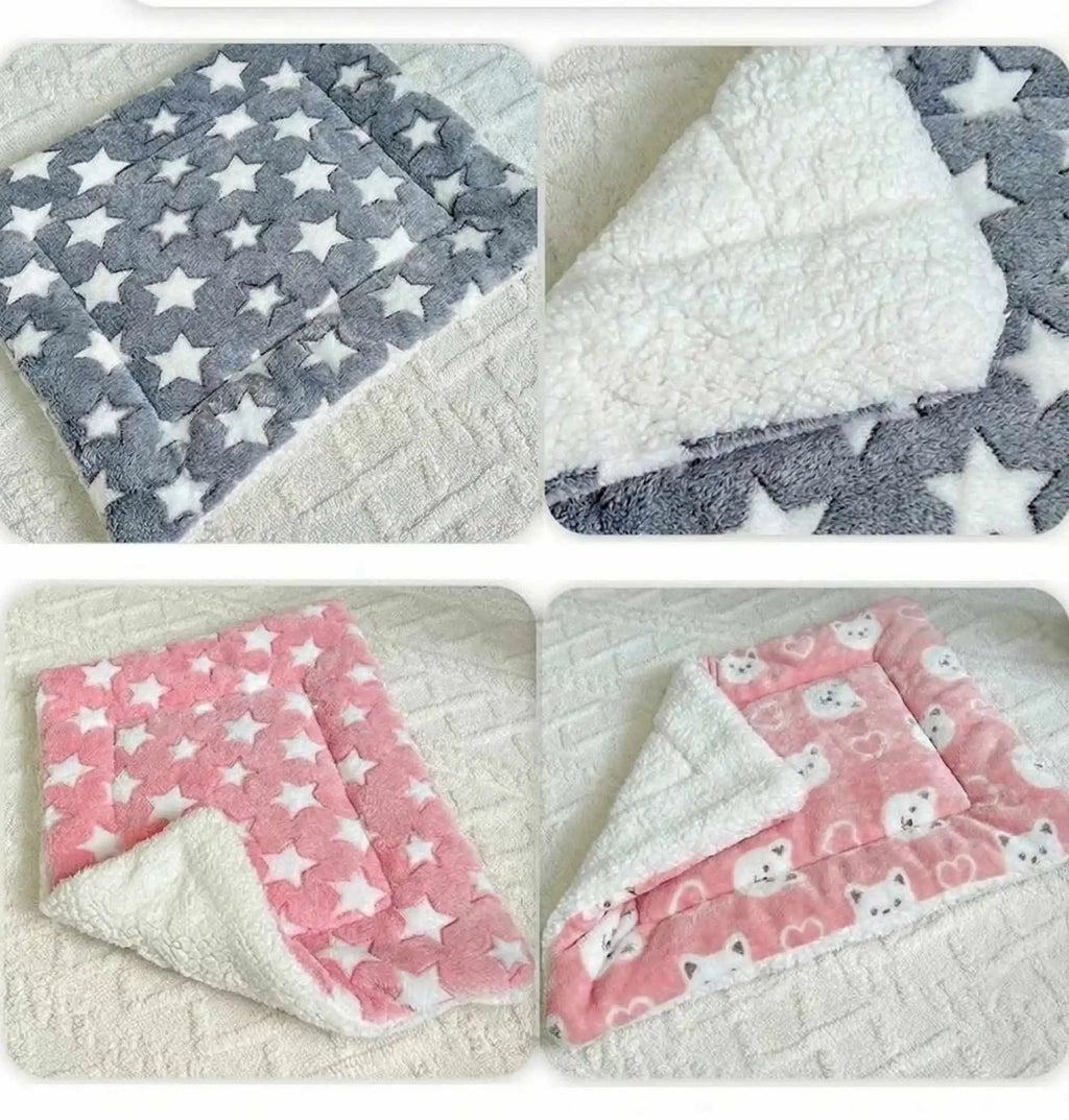 Portable Plush Pet Bed Mat Soft Warm Washable Dog Cat Blanket Travel Sofa Bed