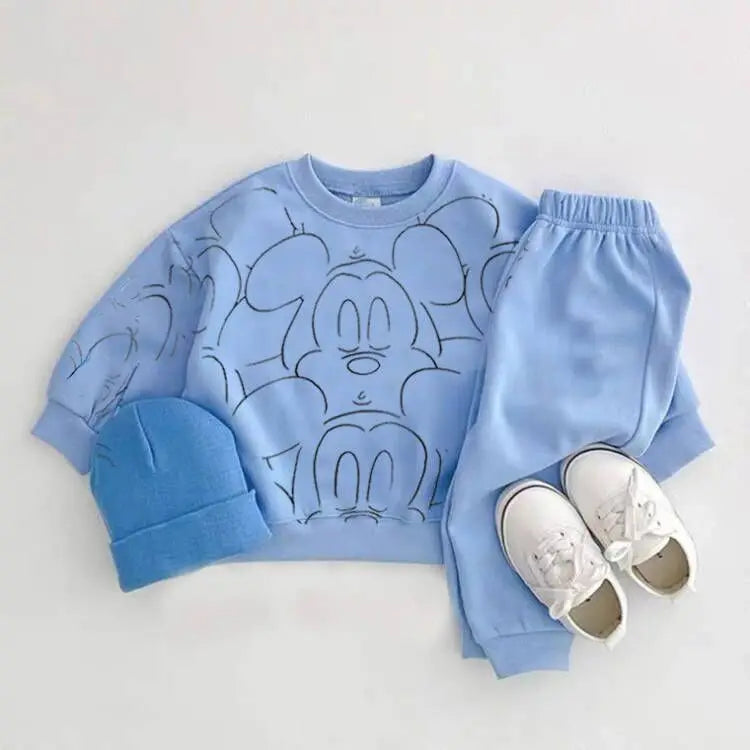 Baby Boys Girls Cartoon Print T-Shirt and Shorts Set Summer Casual Outfit