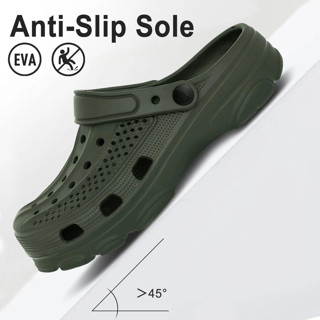 Men Breathable Garden Clogs Non Slip Casual Beach Sandals