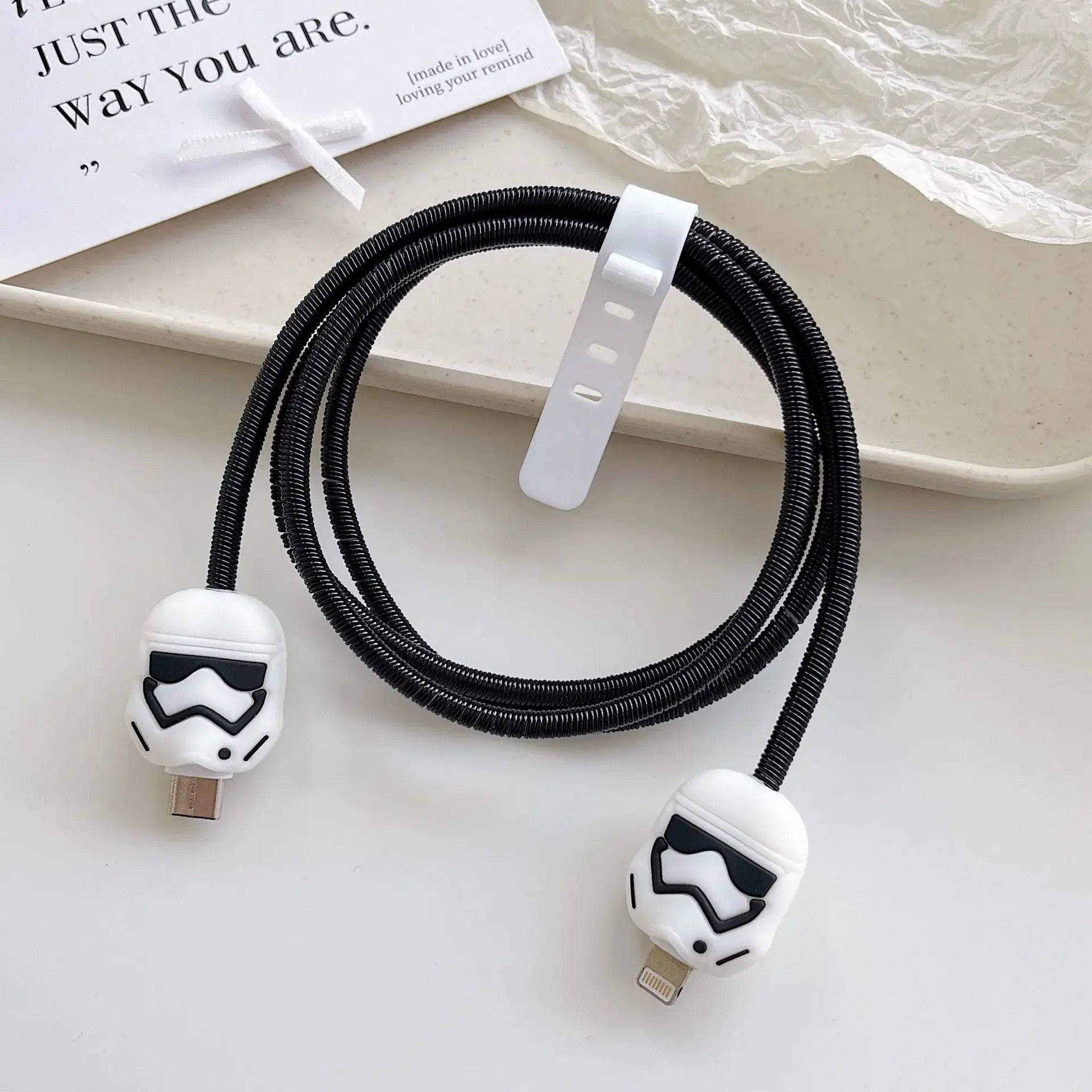 Cartoon Charger Cable Protector Stitch Data Line Winder Protective Cover