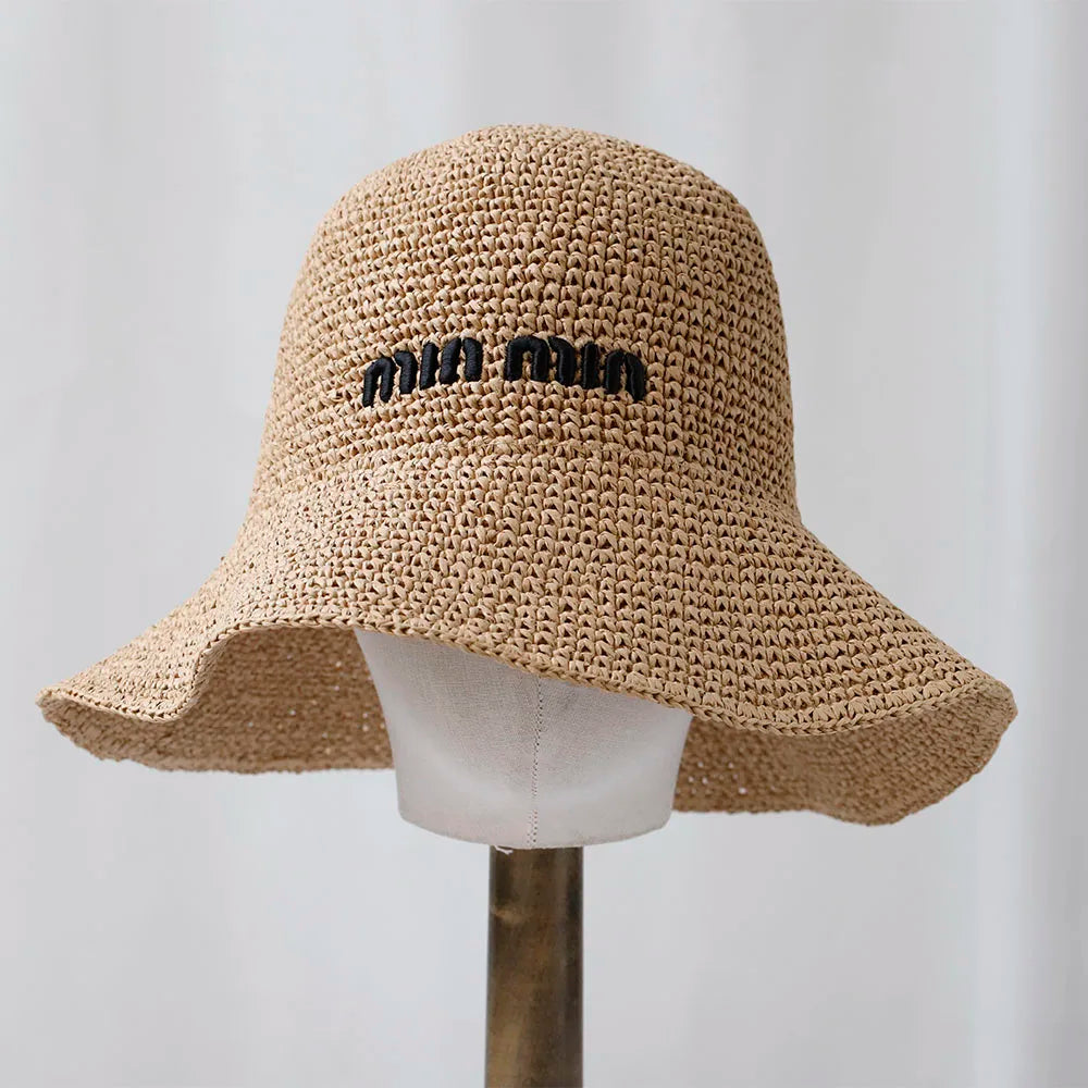 Wide Brim Straw Sun Hat for Women Foldable UV Beach Cap