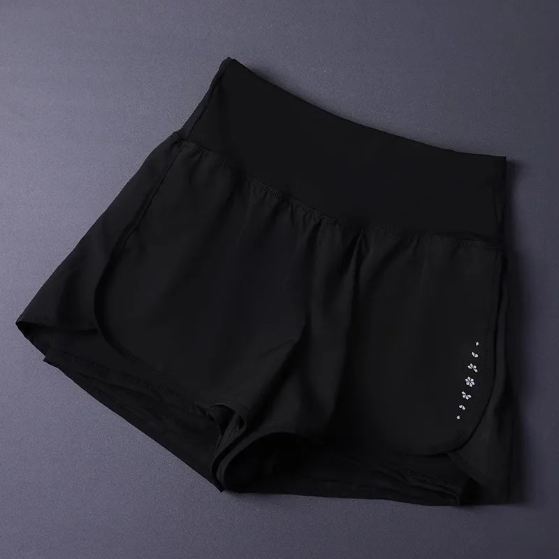 Women’s 2 in 1 Running Shorts with Pockets Lightweight Yoga Gym Shorts