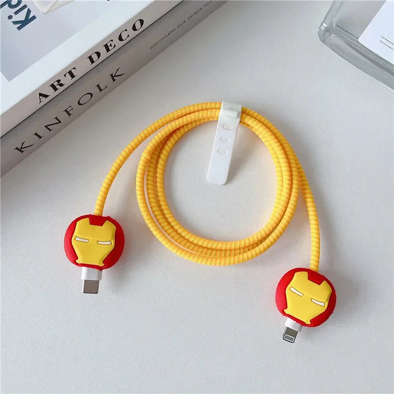 Cartoon Charger Cable Protector Stitch Data Line Winder Protective Cover