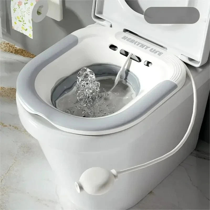 Portable Foldable Sitz Bath Basin for Toilet Pregnancy Hemorrhoid Care
