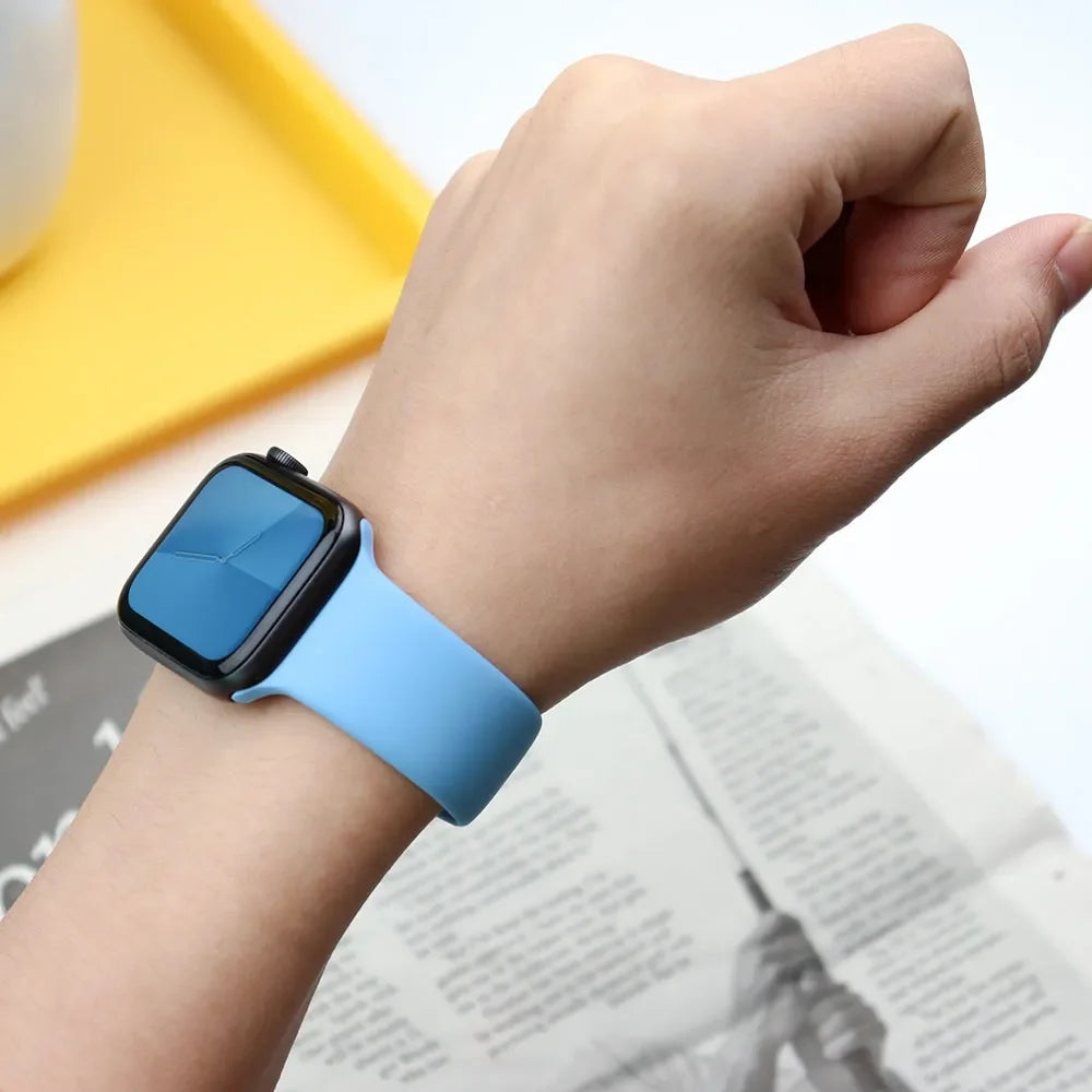 Silicone Apple Watch Band – Sport Strap Replacement for Apple Watch Series 3–9, SE & Ultra
