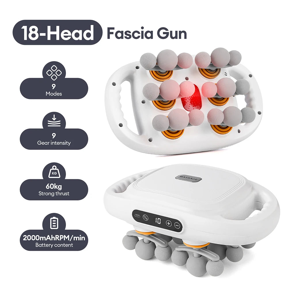 42 Heads Massage Gun Deep Tissue Muscle Massager High Frequency Body Fascia Gun for Back Neck Shoulder