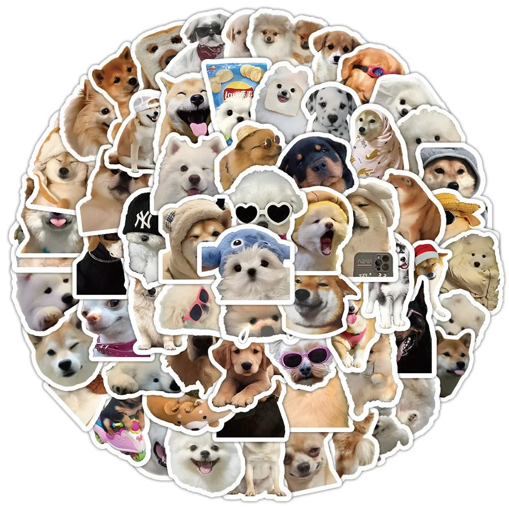 Cute Dog Stickers Pack – Waterproof Cartoon Puppy Decals for Laptop, Phone & Water Bottle