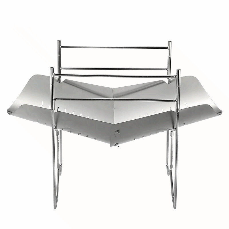 Portable Folding Stainless Steel BBQ Grill Outdoor Camping Fire Pit Cooking Rack